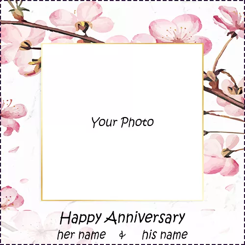 Create Anniversary Wishes Photo Frame With Couple Name